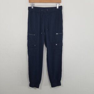 Banana Republic Navy Blue Pull-On Cargo Jogger Pants Lyocell Size S